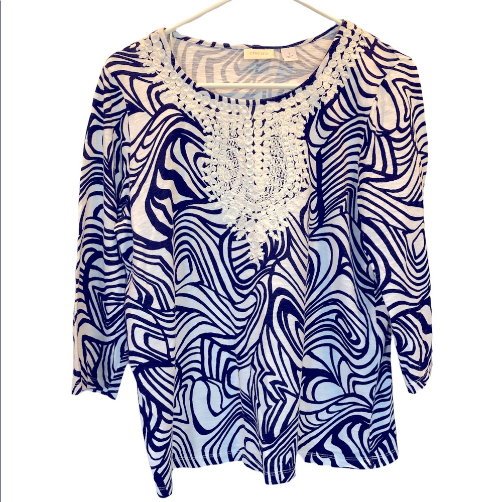 Chicos 3/4 sleeve tee
